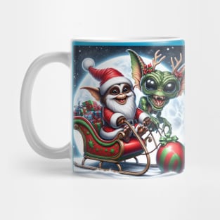 Christmas Gremlin and Alien Mug